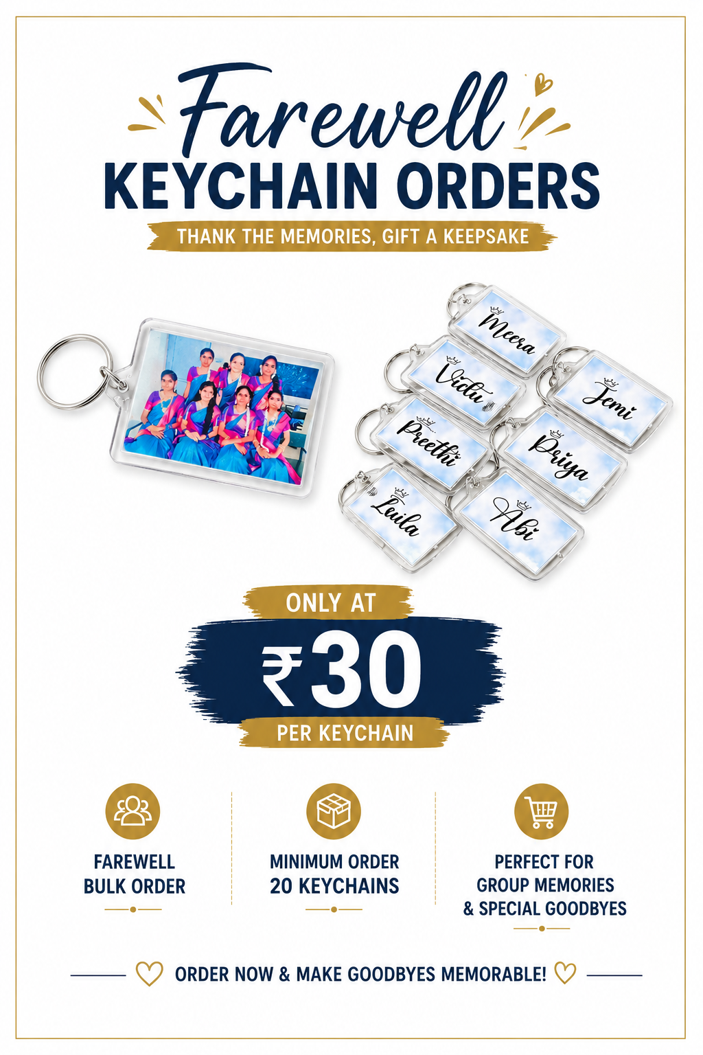 Photo Keychain ( Farewell Orders )